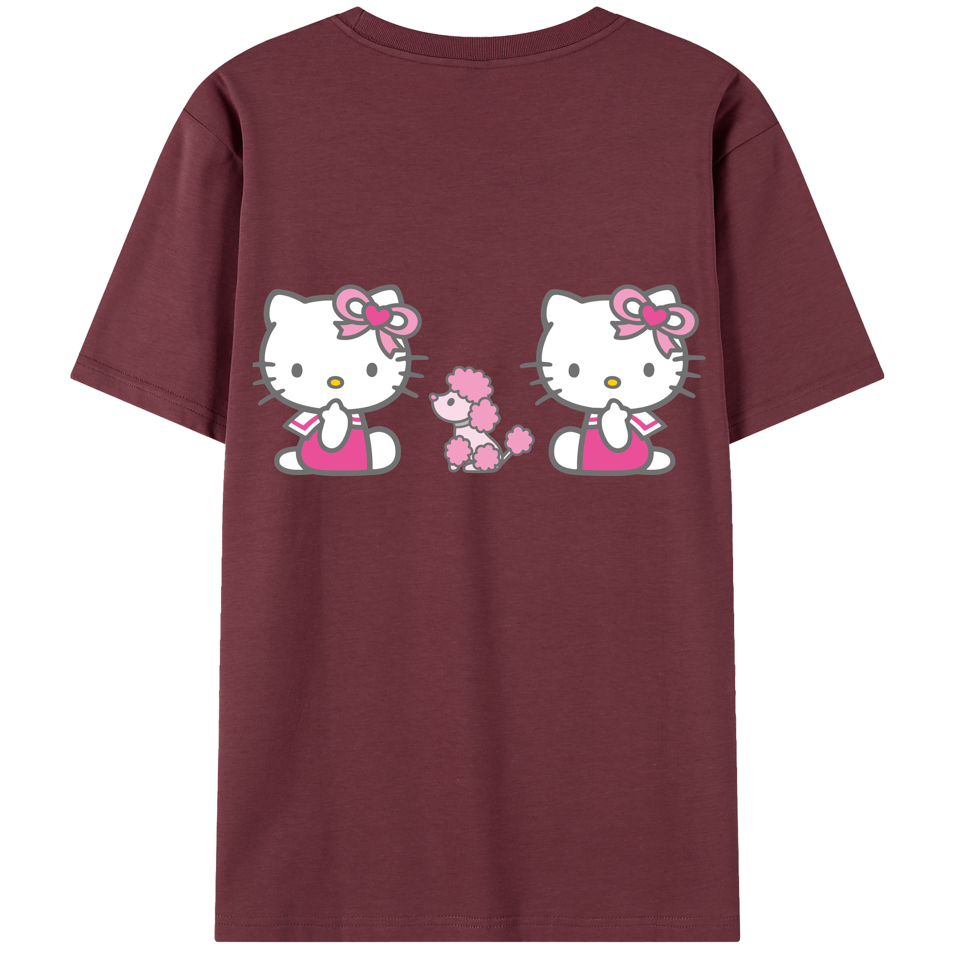 （画像用） Hello Kitty ハローキティ 綿100％半袖Tシャツ（背面プリント）